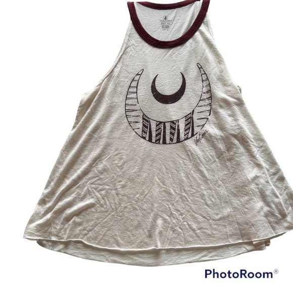Volcom Cream and Rust Color Tank Top Size Small - Picture 4 of 4